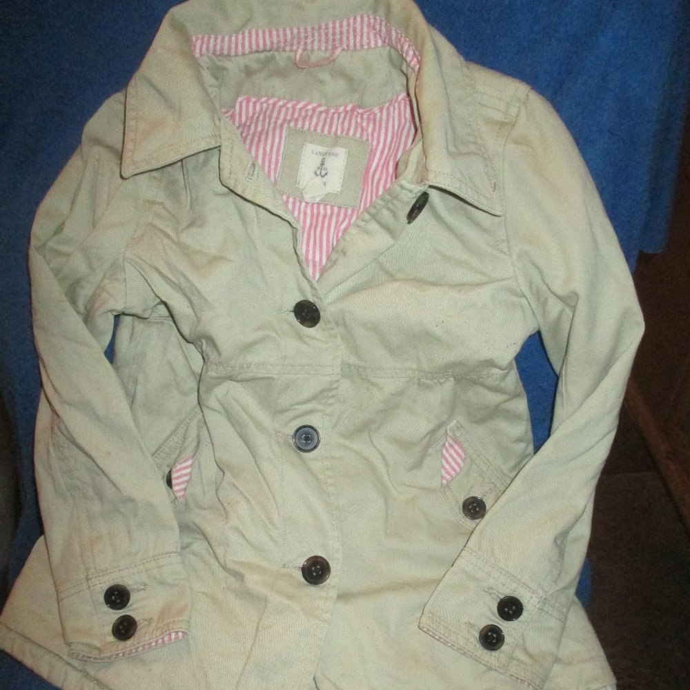Lands' End Girls Spring Fall Coat Size 5-6- Khaki